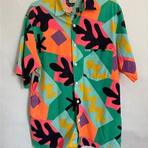 VTG Mistral Button Down Men’s Shirt Medium Surf Wear Memphis Design 80s Vintage